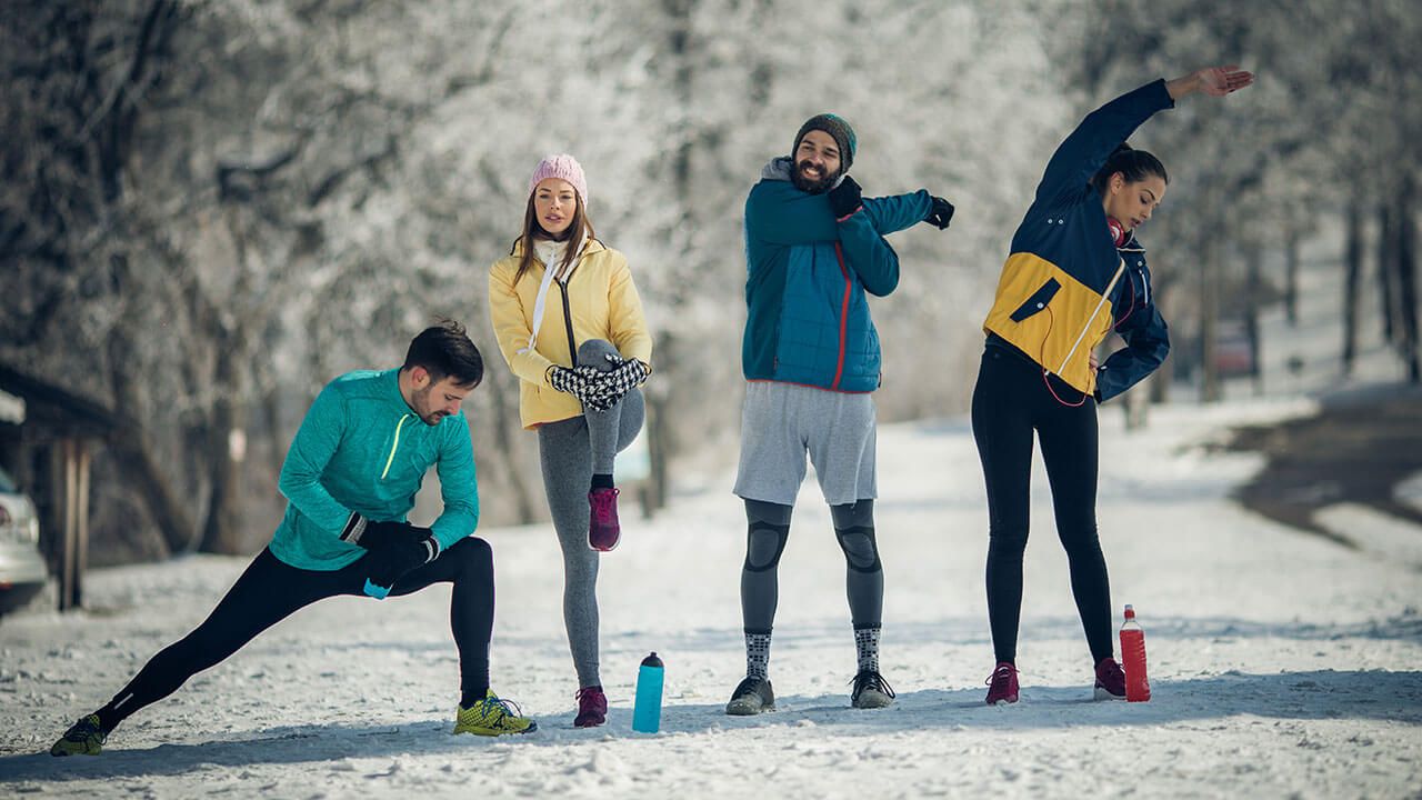 group participating in fitness challenge
