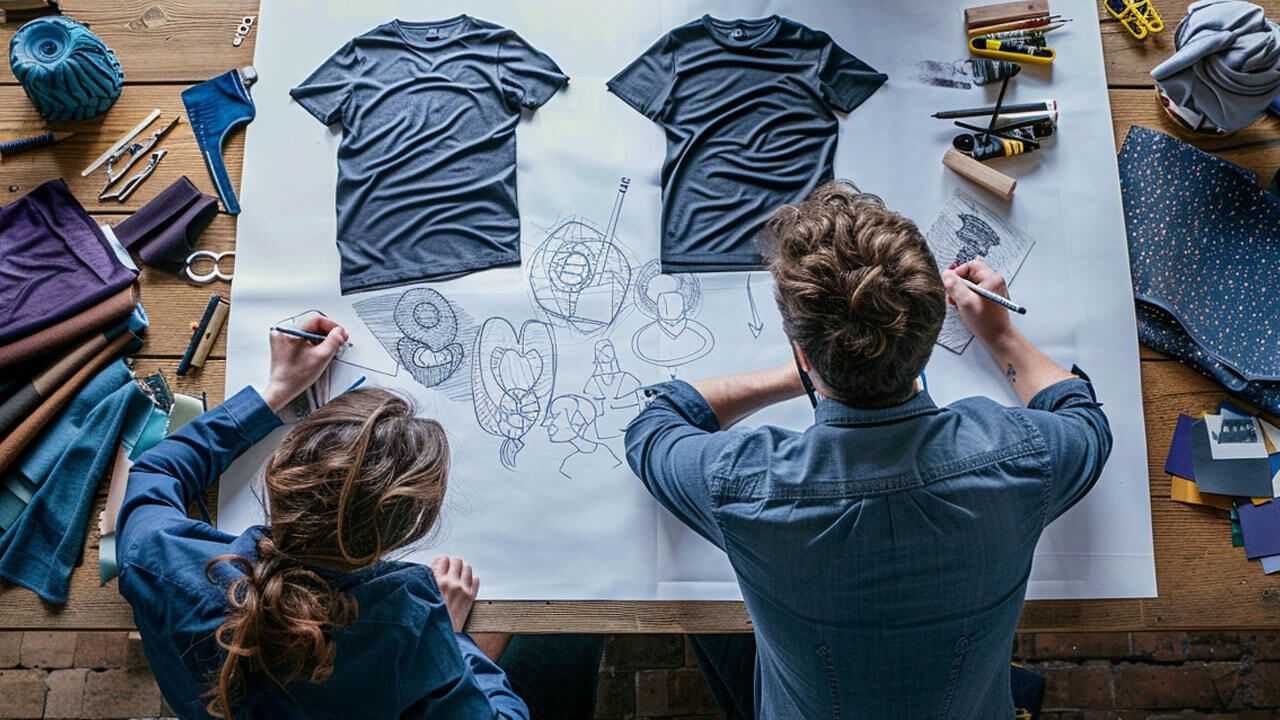 Artists brainstorming t-shirt ideas