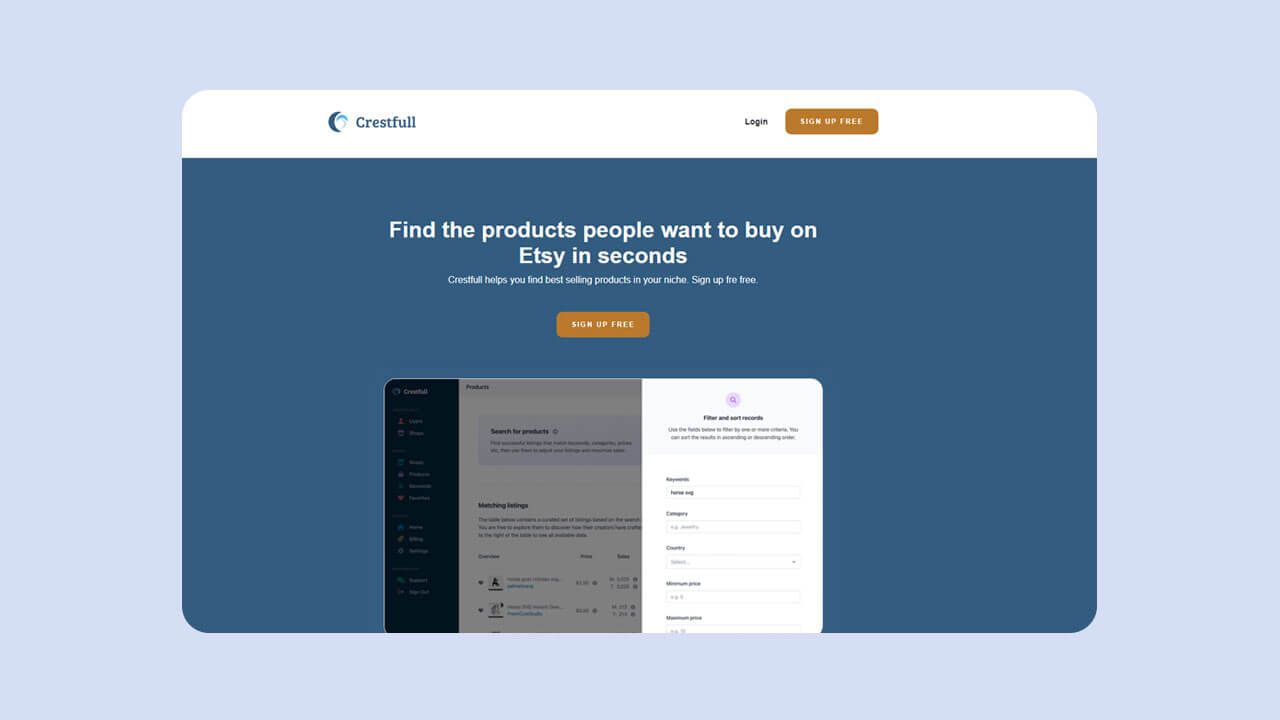 Crest homepage
