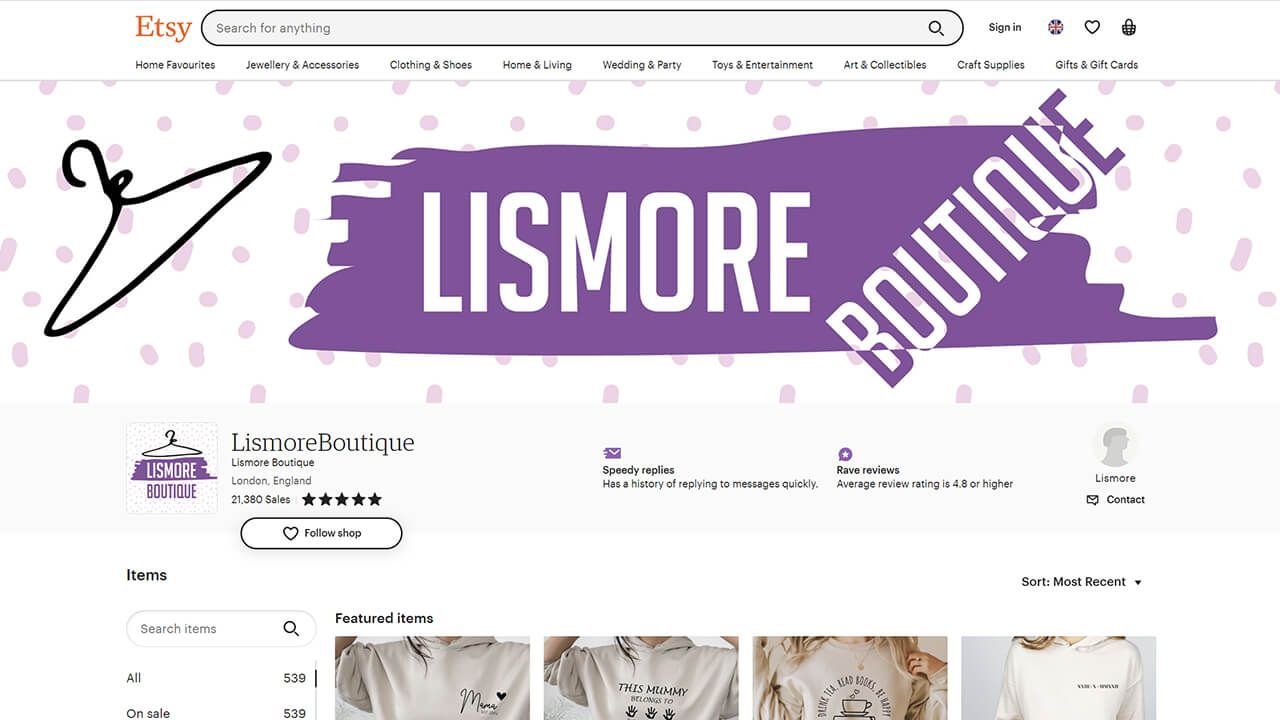 Set up an Etsy shoppng