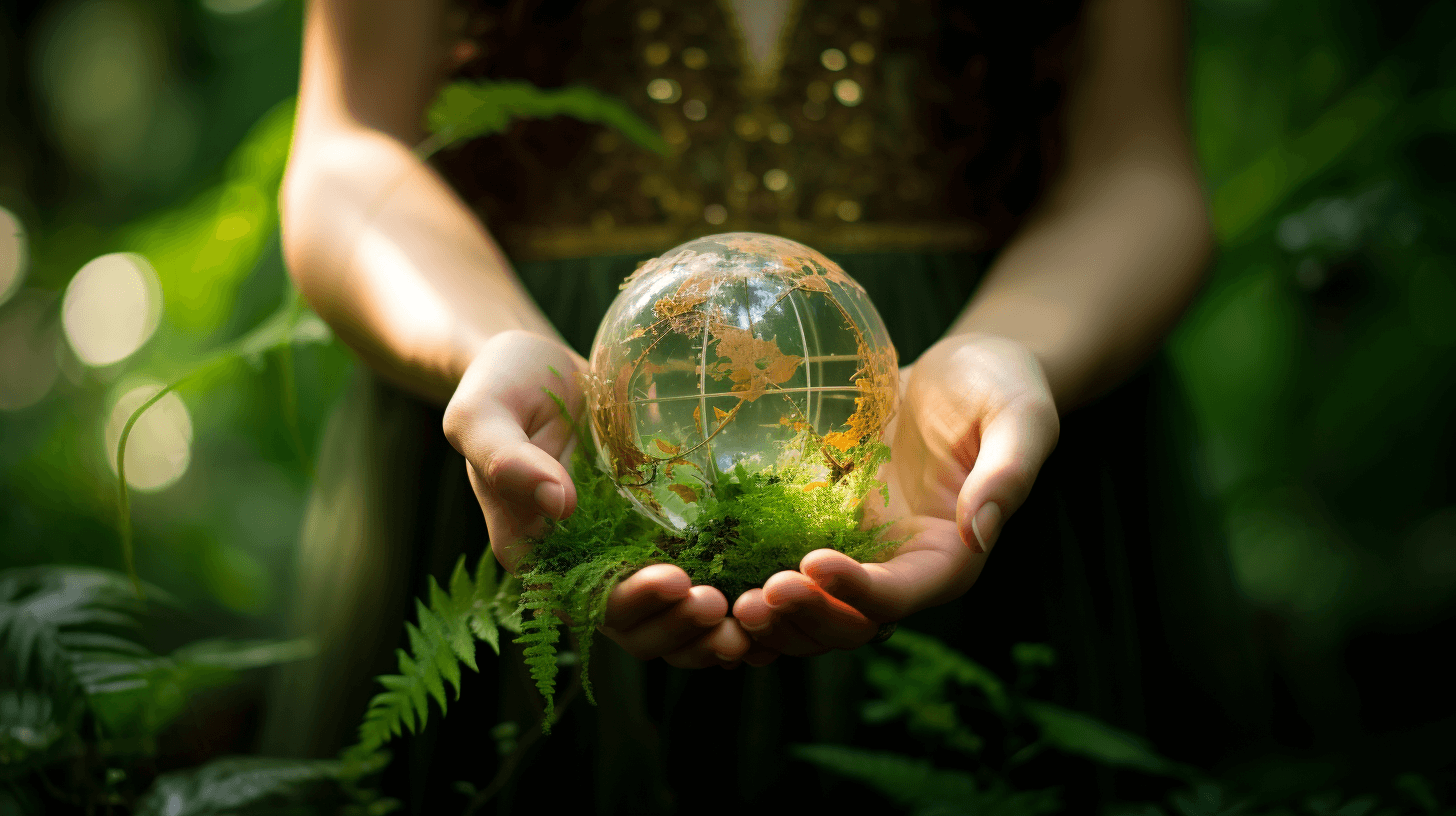 Hands holding the Earth