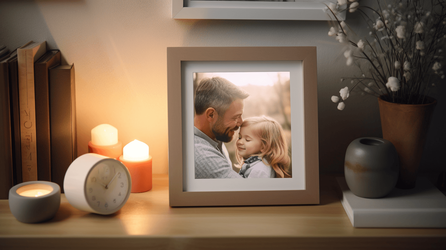 Father-daughter moment framed