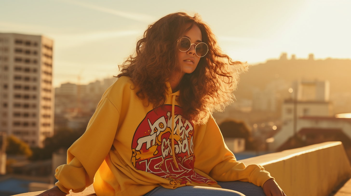 a custom hoodie with a retro/vintage design