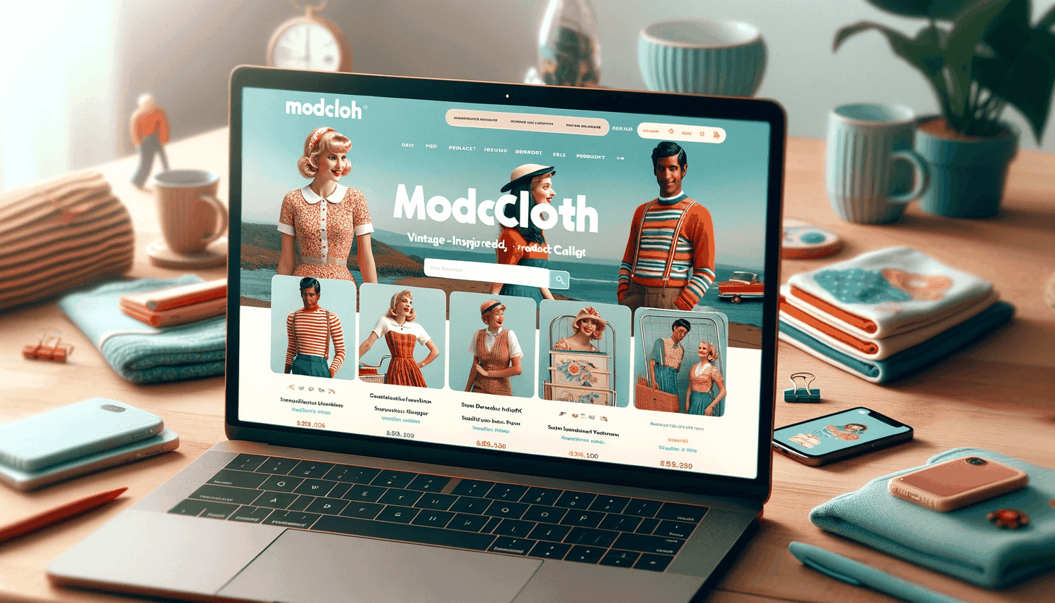 screenshot of Modcloth’s website/product catalog