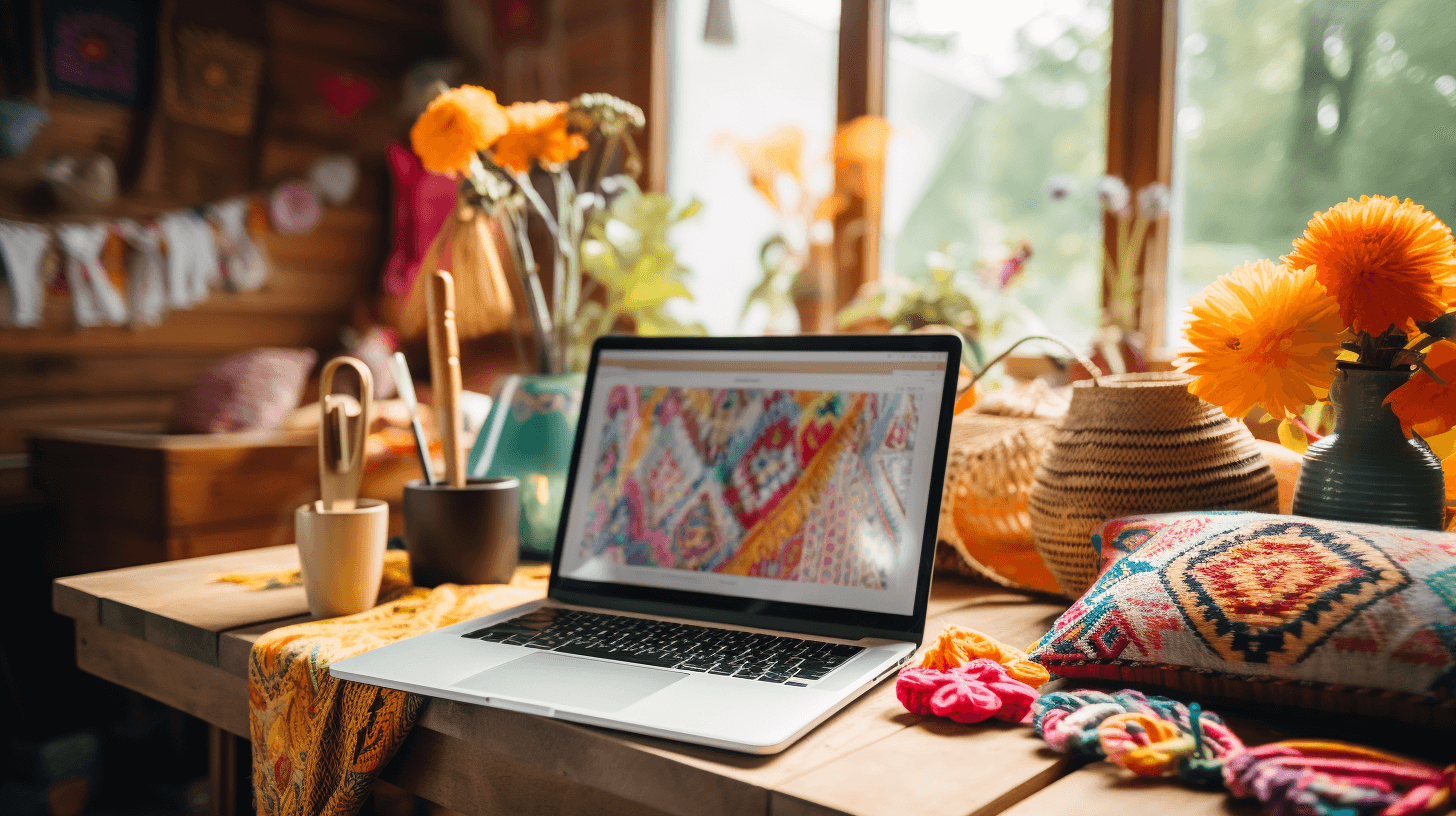 Creative Etsy workspace