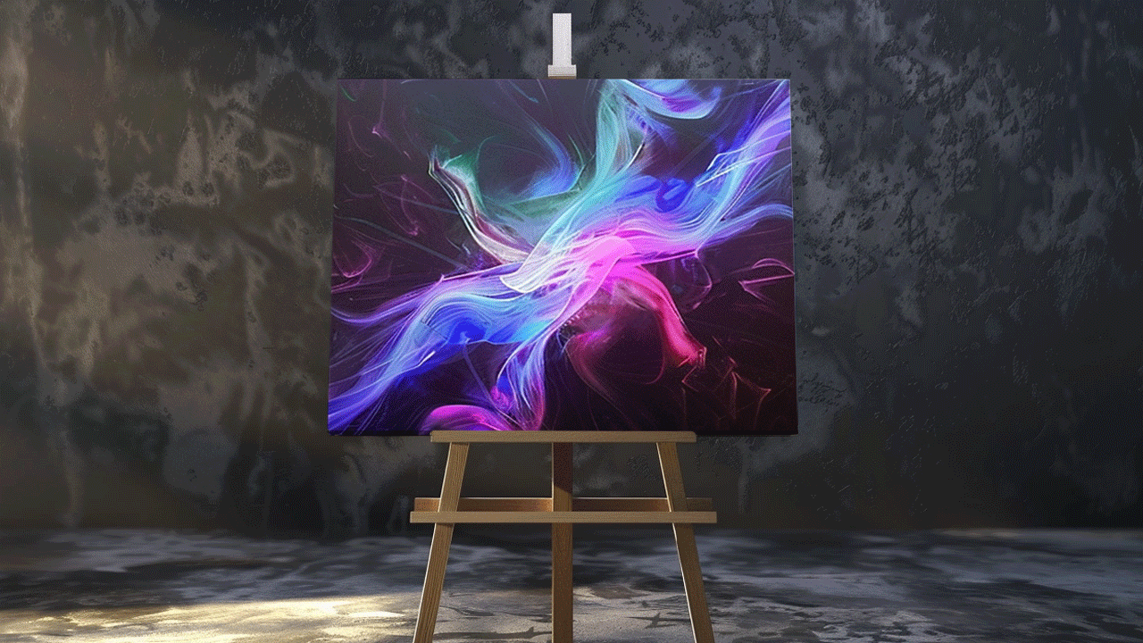 Digital art canvas and brush