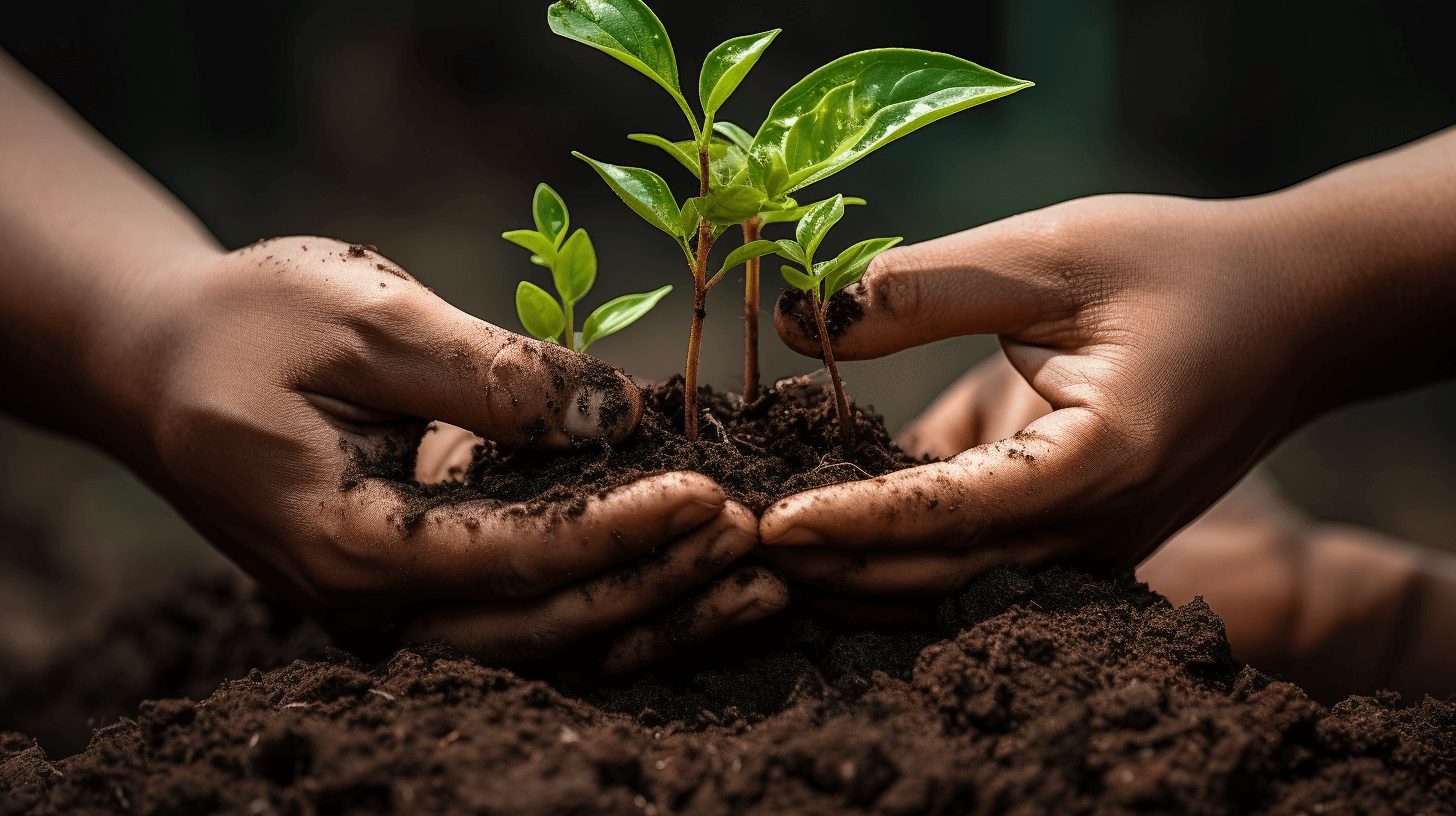 Seedling growth in hands