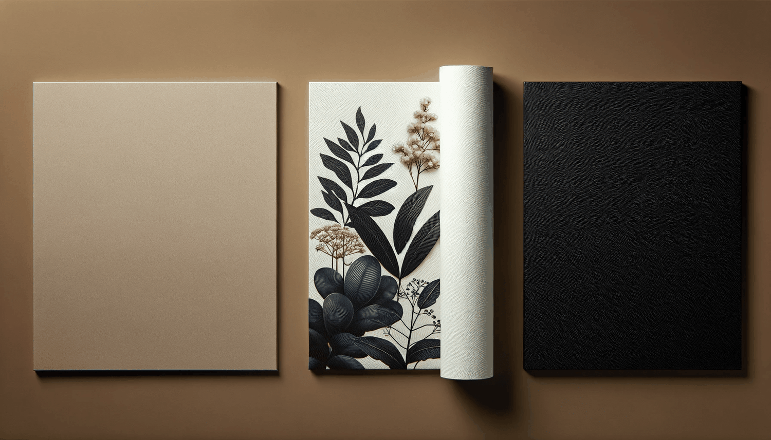 different art print materials like matte paper, glossy paper, canvas, and fine art paper