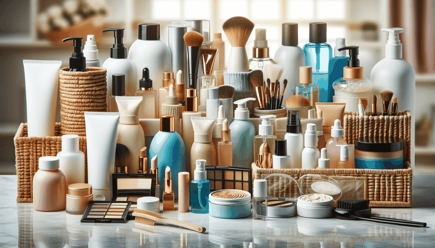 array of personal care and beauty products