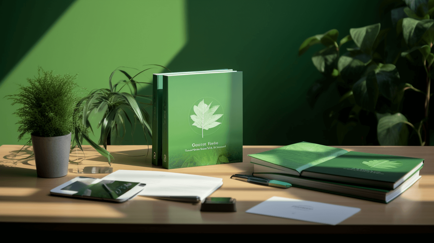 a business logo with a green theme