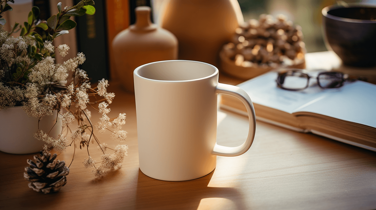 Mug with custom design outline