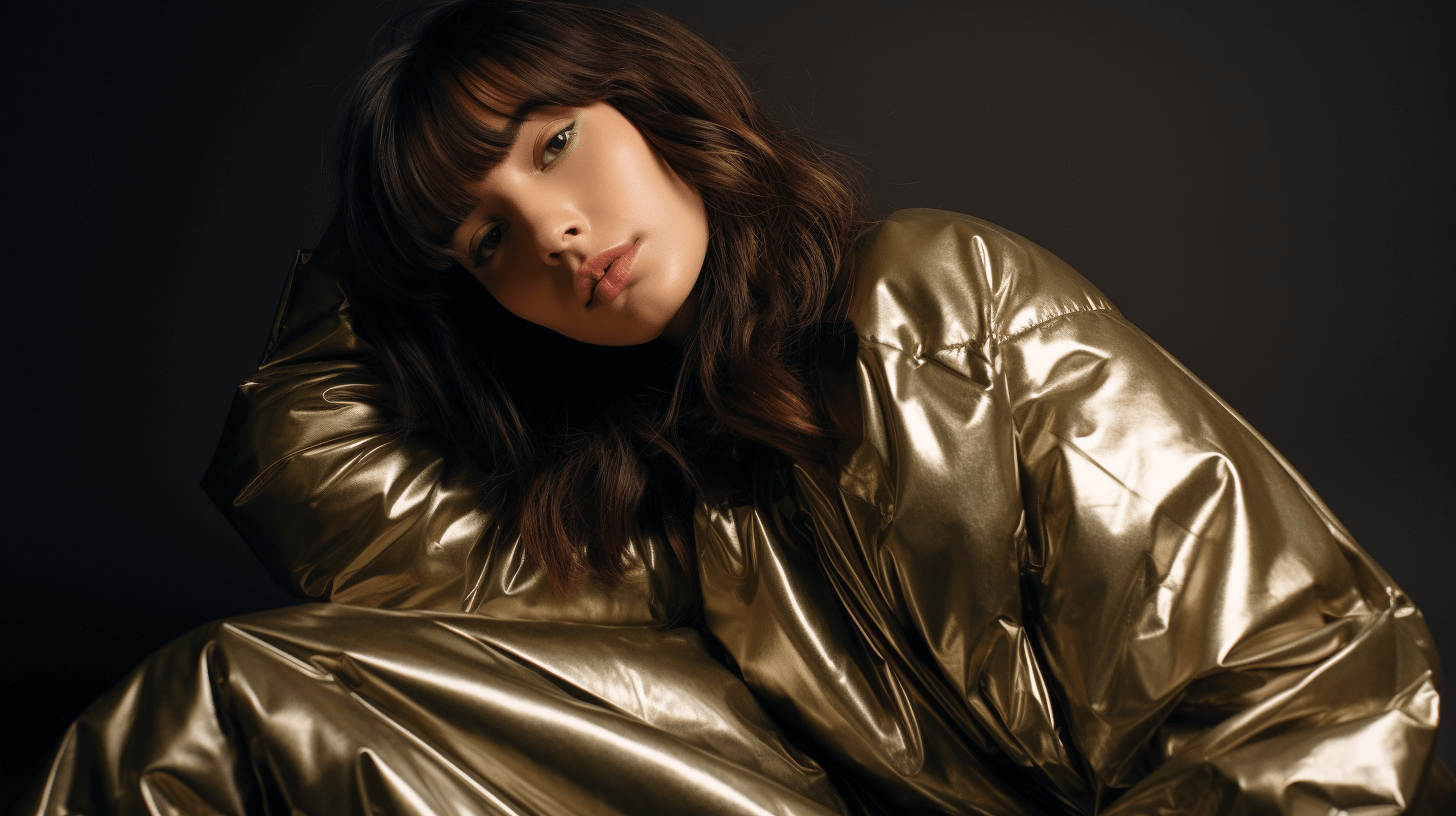 Dina Weis' shiny padded puffer jacket