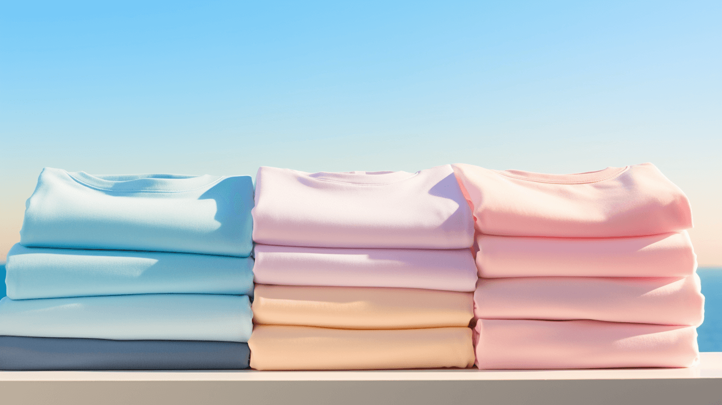 Pastel-colored t-shirts