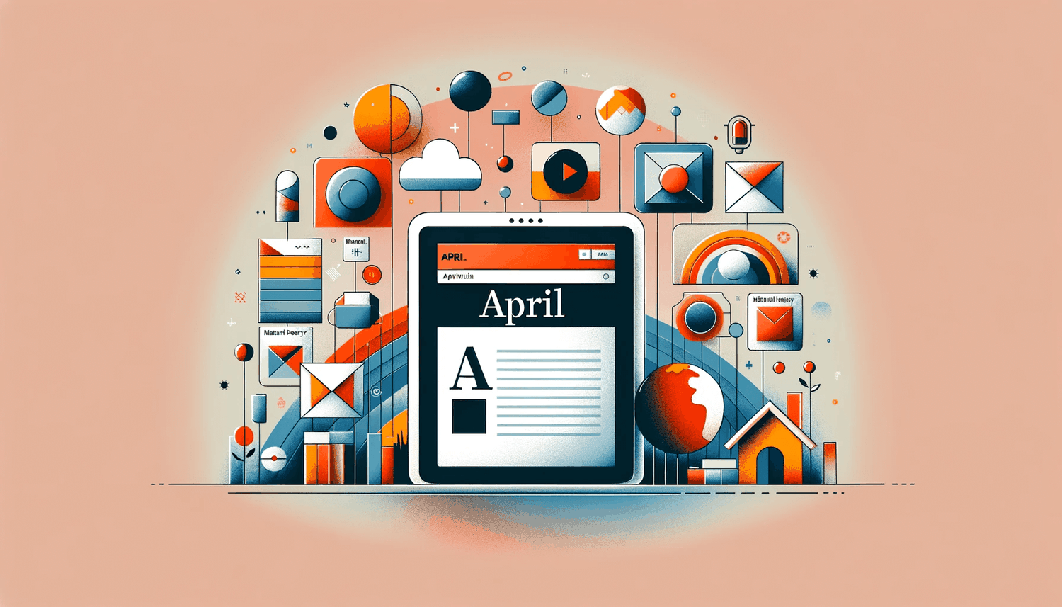 an open newsletter on a digital device with visual elements representing week-long events