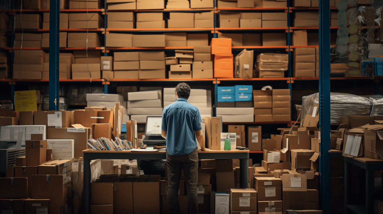 an ecommerce business owner managing inventory / fulfilling orders