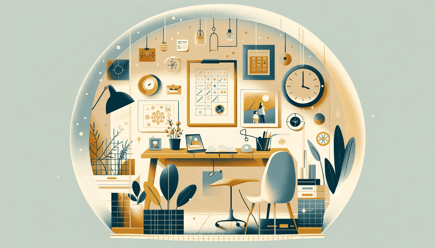 a tidy and peaceful home office space