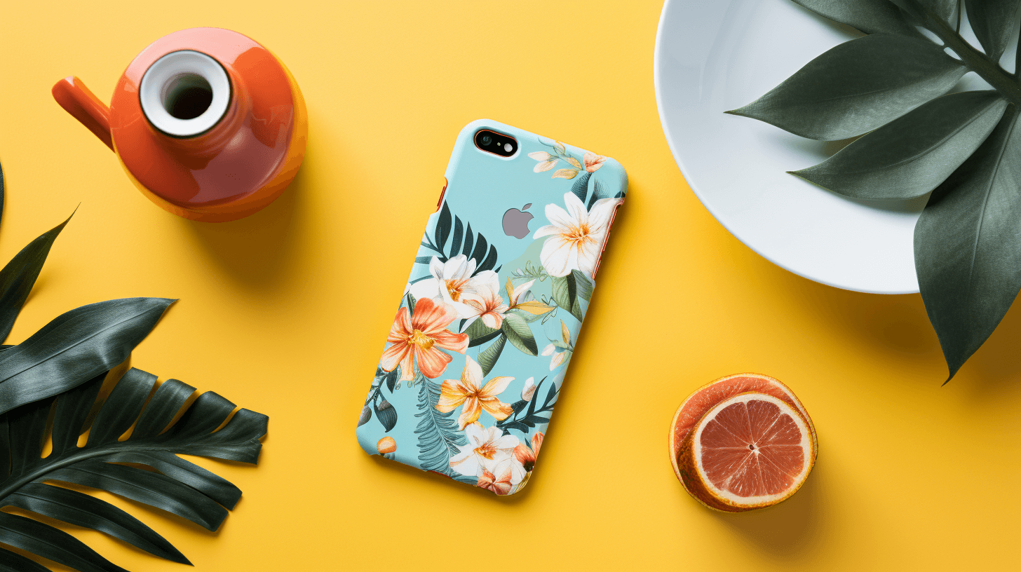 a variety of print on demand products, all adorned with vibrant spring designs
