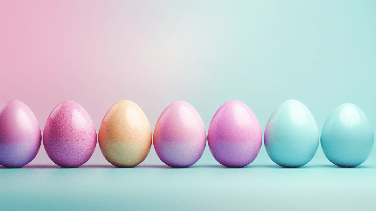a selection of pastel colors for Easter