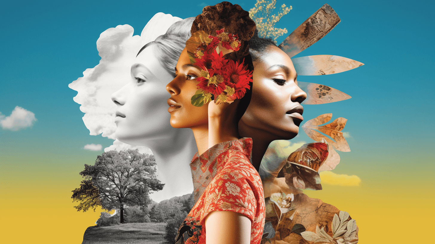 a montage of diverse and vibrant artworks