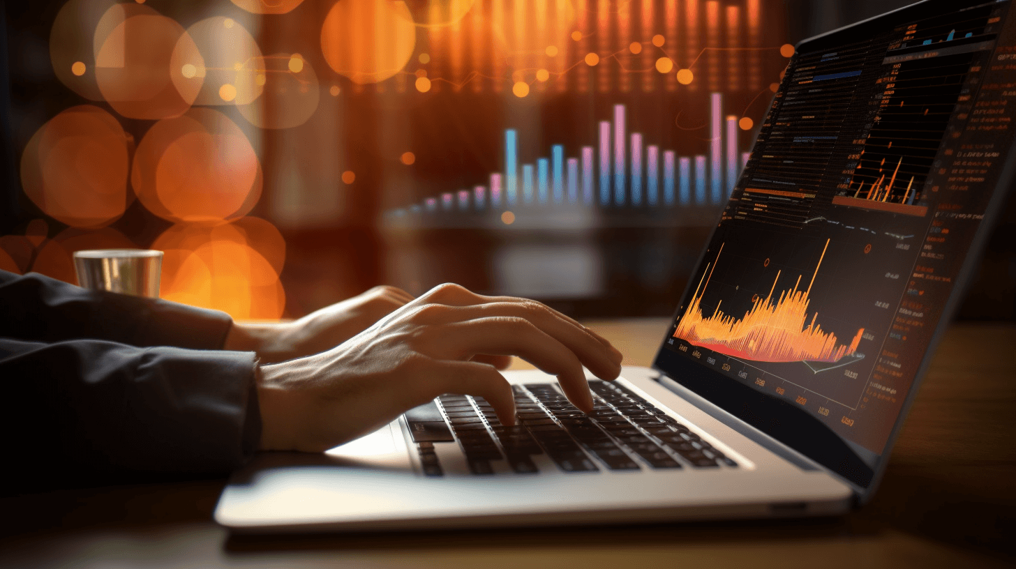 Analyzing data on laptop