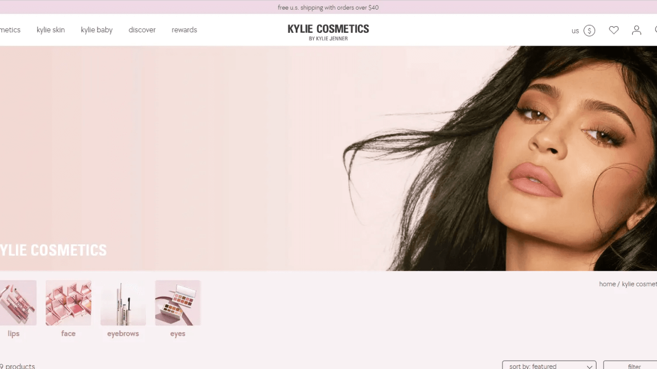 Kylie Cosmetics website