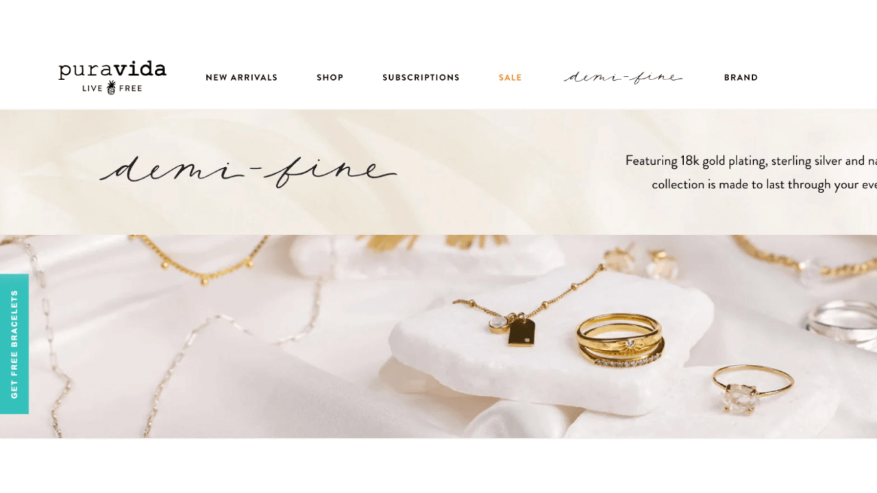 Pura Vida Bracelets website