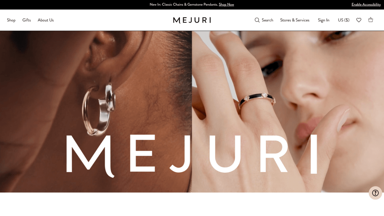 Mejuri website
