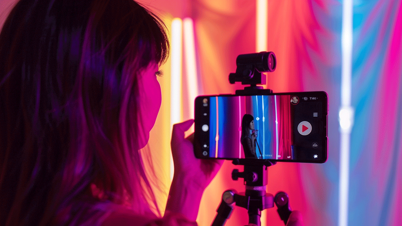 Creator filming TikTok video