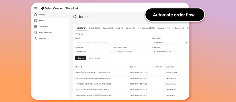 Orders flow automatically into production